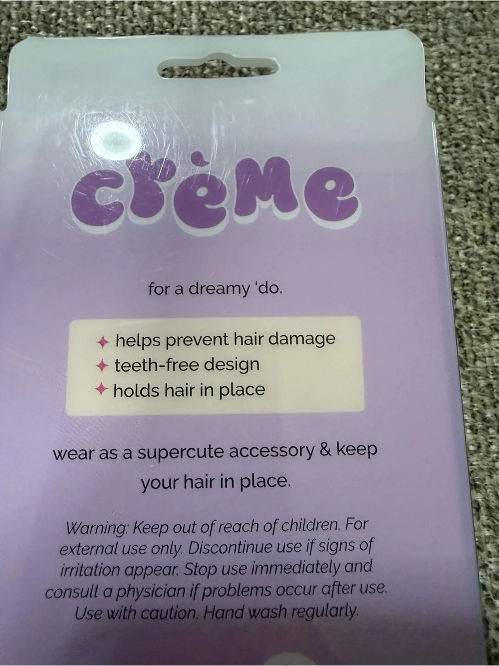 crème Beary Cute Pink & Purple Kids Hair Clips